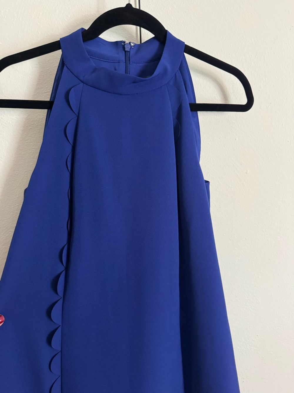 Vince Camuto Royal Blue Dress with Scalloped Detail